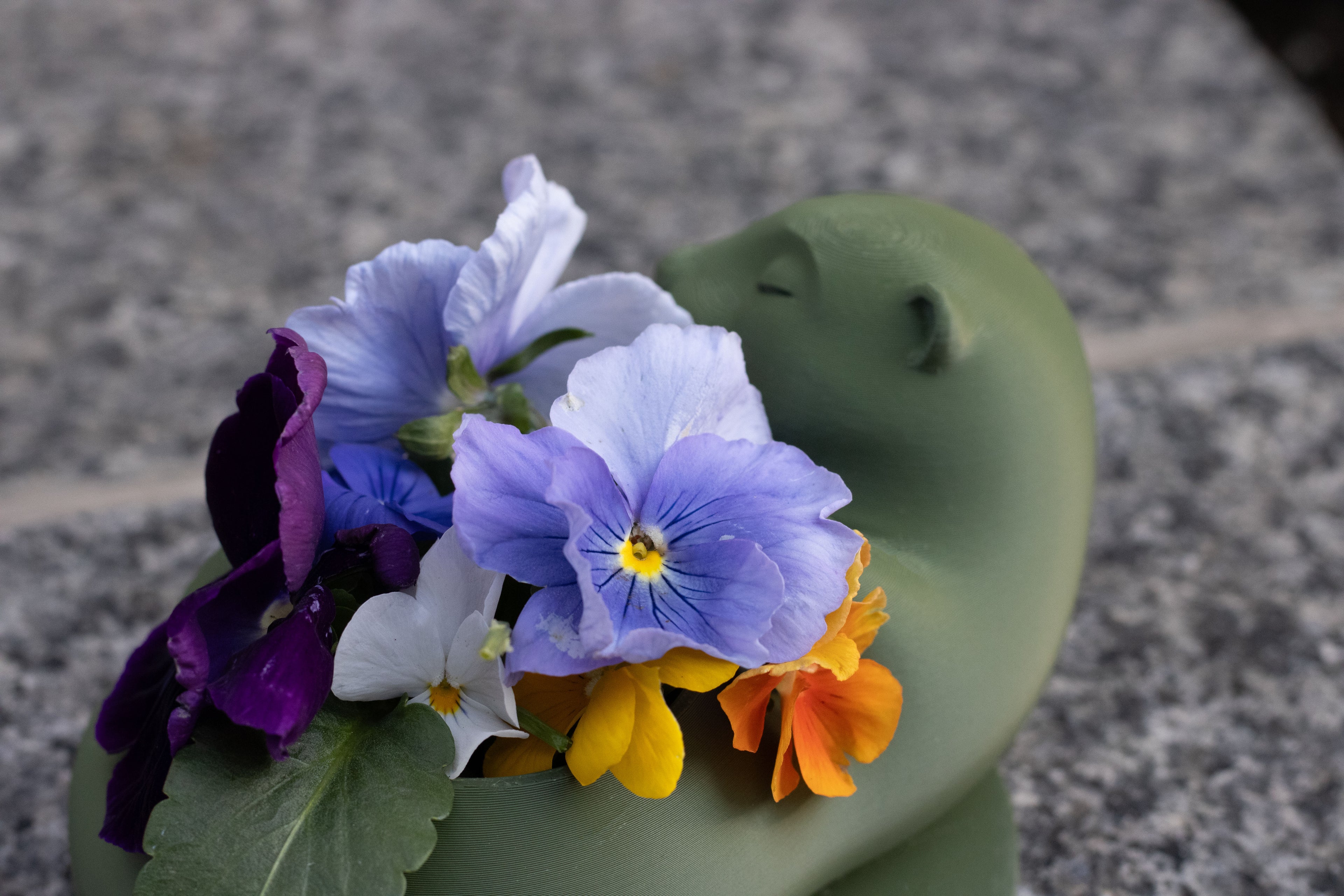 Sleeping Otter Planter, Sage Green Succulent Pot