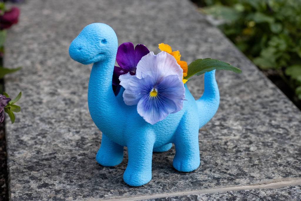 Dinosaur Planter, Baby Blue Succulent Pot