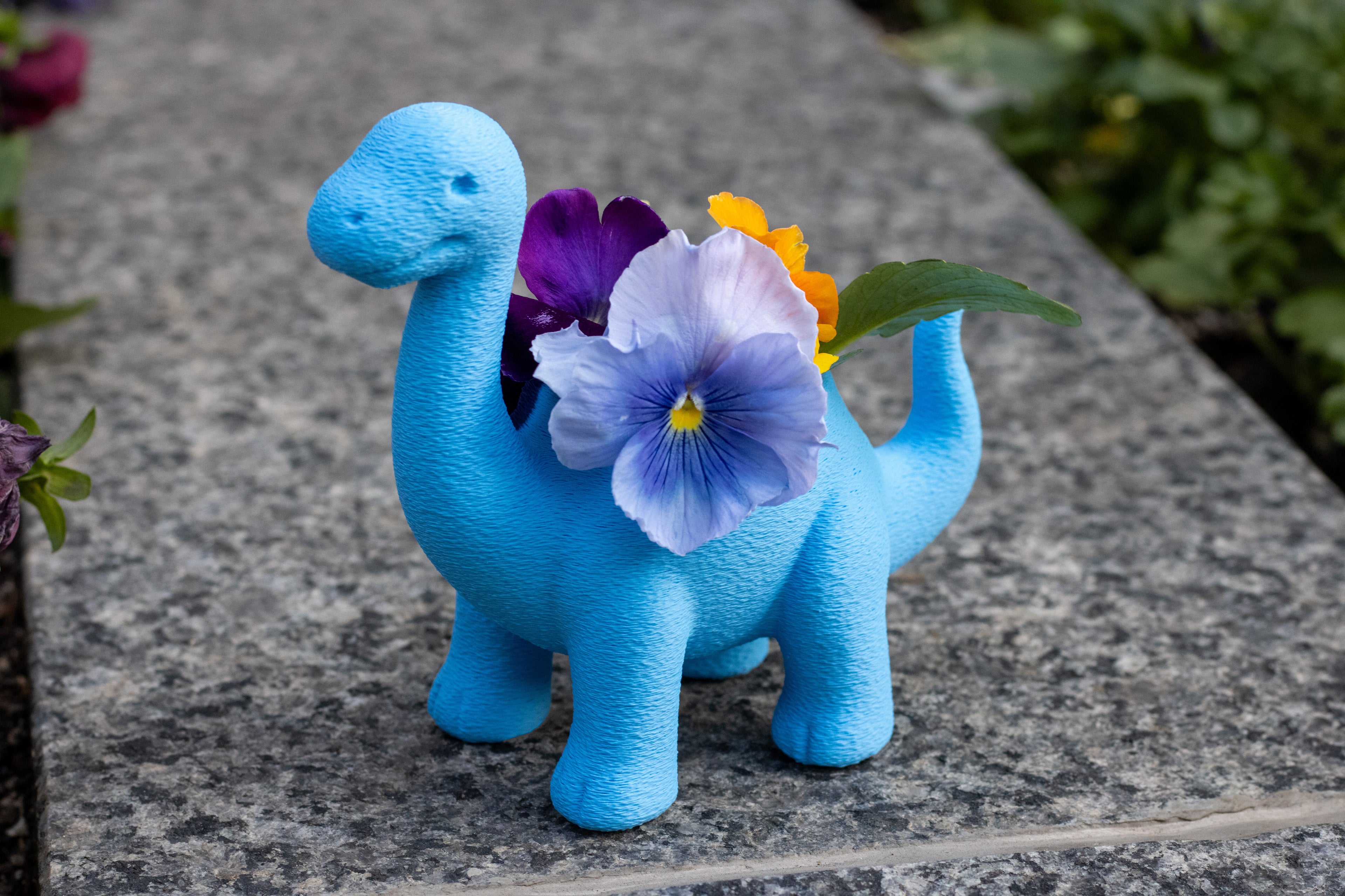 Dinosaur Planter, Baby Blue Succulent Pot