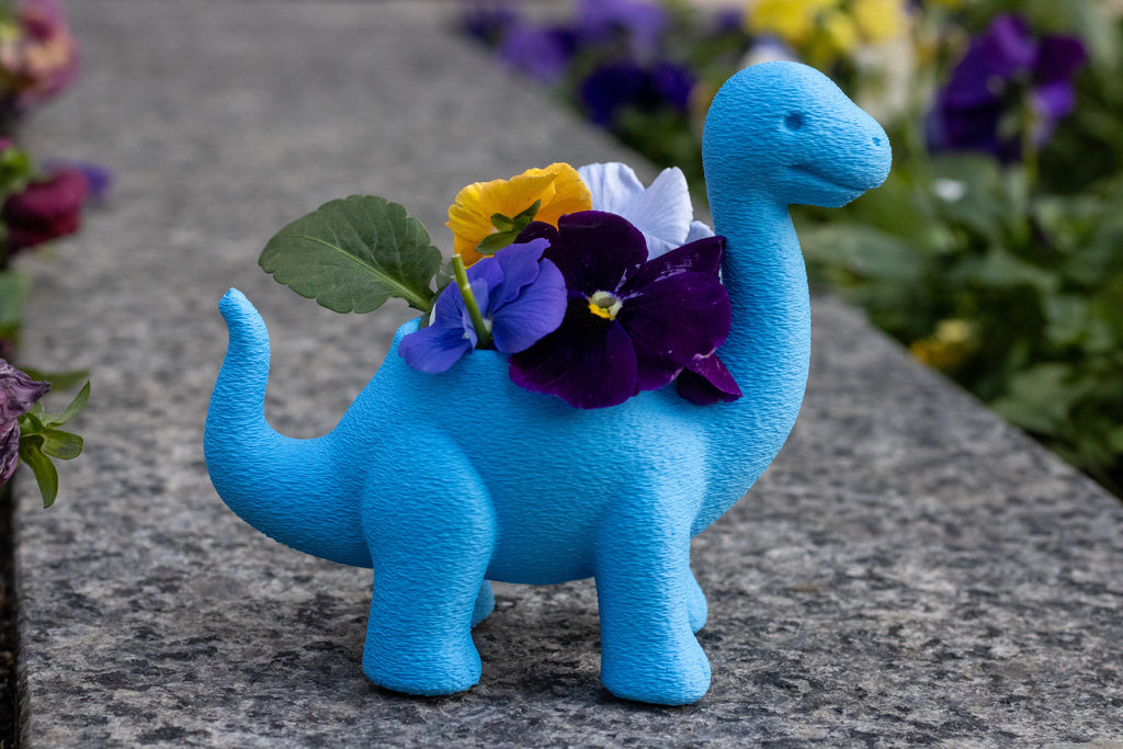 Dinosaur Planter, Baby Blue Succulent Pot