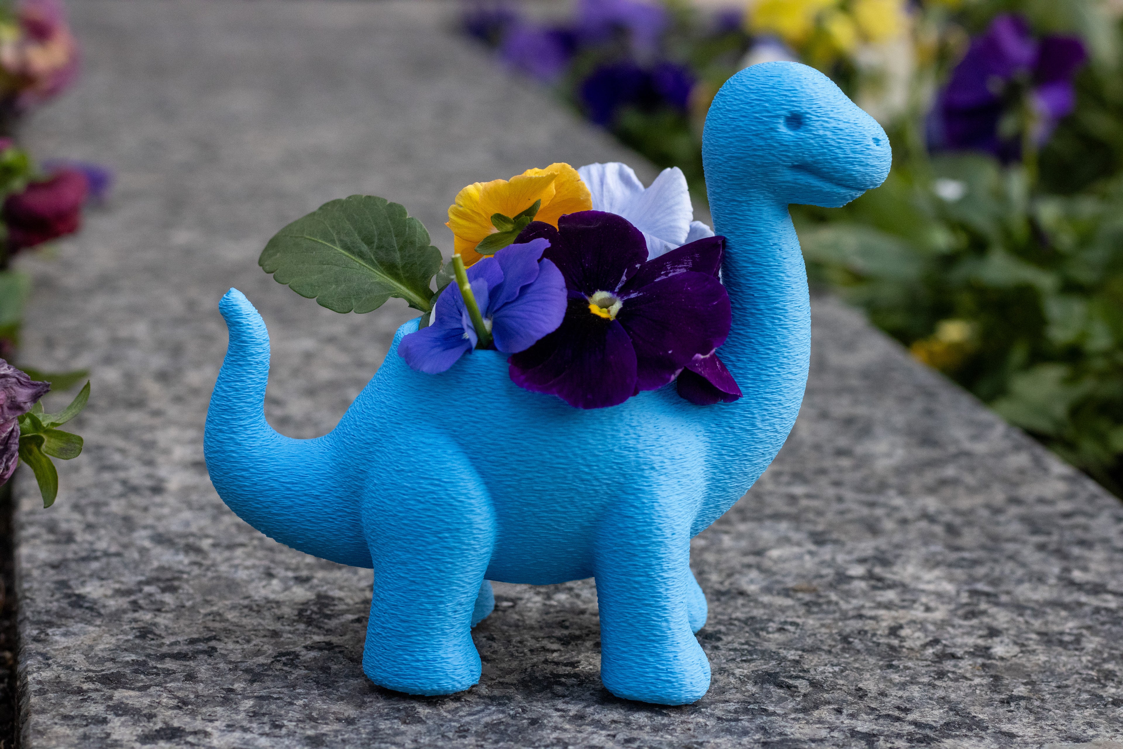 Dinosaur Planter, Baby Blue Succulent Pot