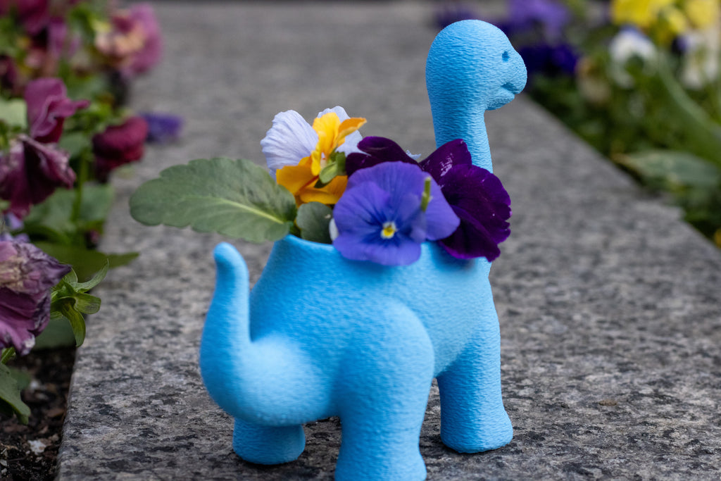 Dinosaur Planter, Baby Blue Succulent Pot