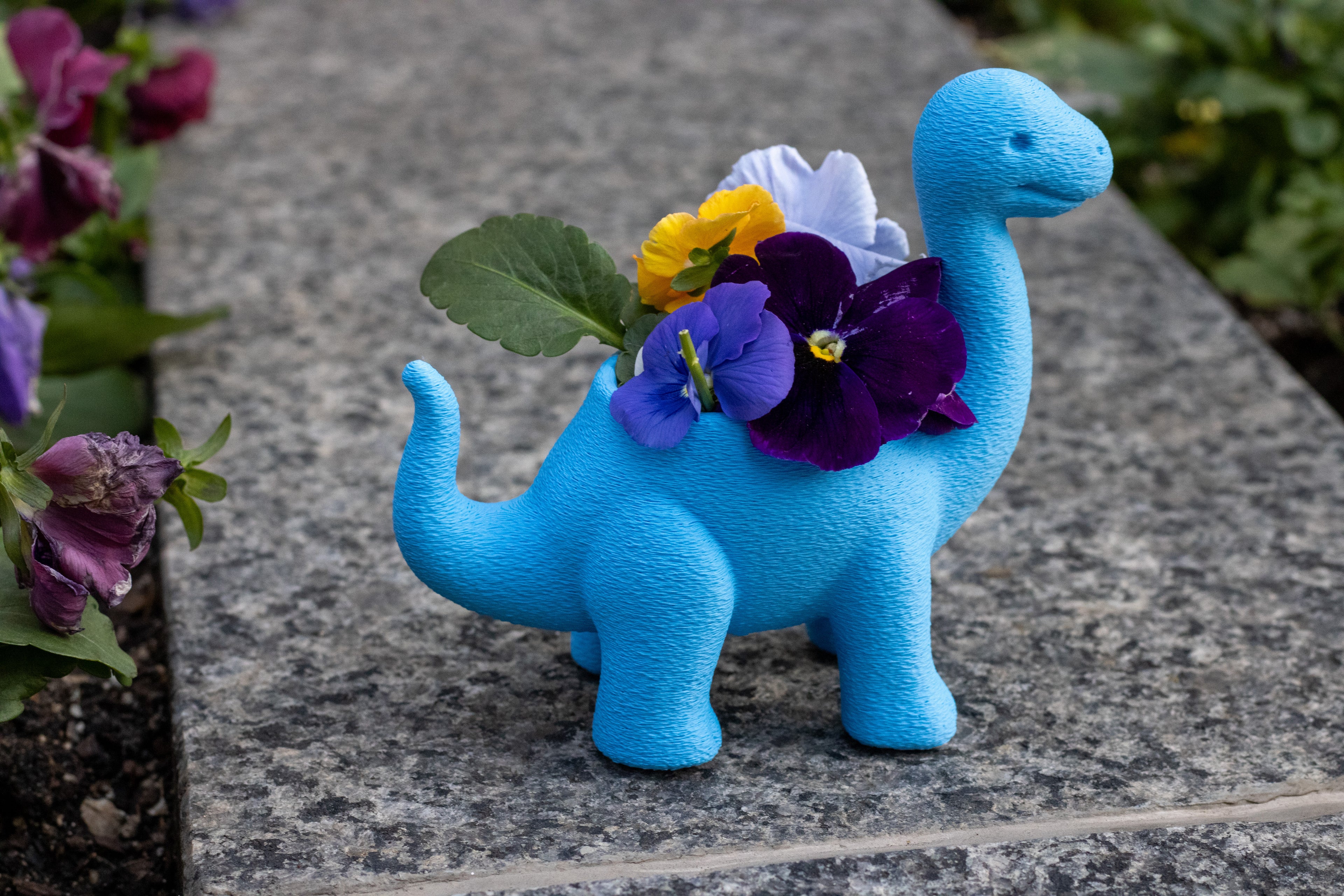 Dinosaur Planter, Baby Blue Succulent Pot